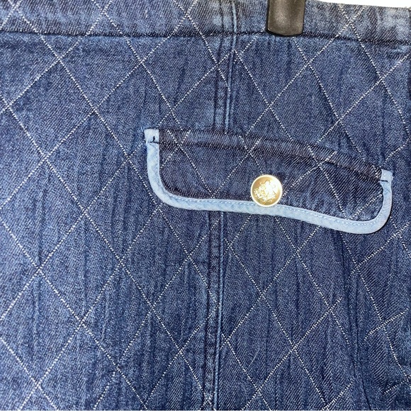 J. Crew Quilted Denim Mini Lady Mini Skirt Gold Buttons - Picture 3 of 8